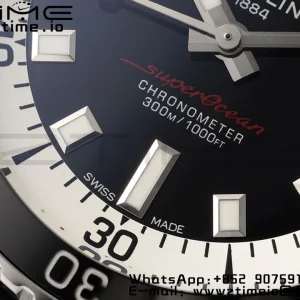 Breitling SuperOcean Automatic A17375211B1S1  42 SS BLSF 1:1 Best Edition Black Dial on Blue Rubber Strap A2824 - Super Clone Watch | 1:1 Best Version