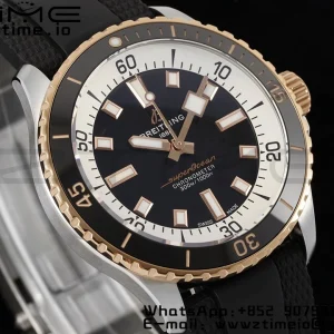 Breitling SuperOcean Automatic U17375211B1S1 42 SS/RG BLSF 1:1 Best Edition Cadran noir sur bracelet caoutchouc noir A2824 - Super Clone Watch | 1:1 Best Version
