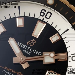 Breitling SuperOcean Automatic U17375211B1S1 42 SS/RG BLSF 1:1 Best Edition Cadran noir sur bracelet caoutchouc noir A2824 - Super Clone Watch | 1:1 Best Version