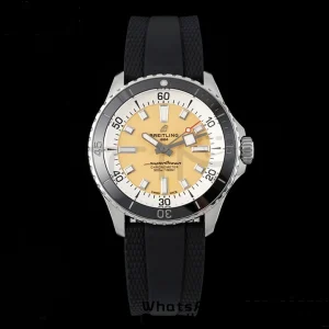 Breitling SuperOcean Automatic A17375211I1S1 42 SS BLSF 1:1 Best Edition Yellow Dial on BlackRubber Strap A2824 - Super Clone Watch | 1:1 Best Version