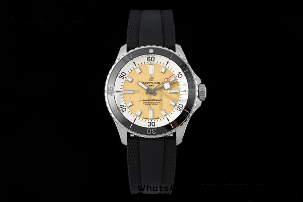 Breitling SuperOcean Automatic A17375211I1S1 42 SS BLSF 1:1 Cea mai bună ediție Cadran galben pe curea BlackRubber A2824 - Super Clone Watch | 1:1 Cea mai bună versiune