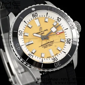 Breitling SuperOcean Automatic A17375211I1S1 42 SS BLSF 1:1 Cea mai bună ediție Cadran galben pe curea BlackRubber A2824 - Super Clone Watch | 1:1 Cea mai bună versiune
