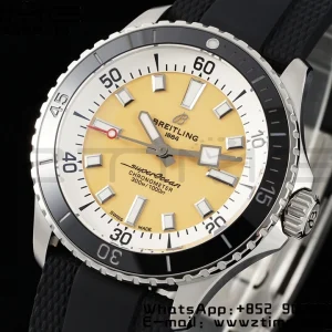 Breitling SuperOcean Automatic A17375211I1S1 42 SS BLSF 1:1 Cea mai bună ediție Cadran galben pe curea BlackRubber A2824 - Super Clone Watch | 1:1 Cea mai bună versiune