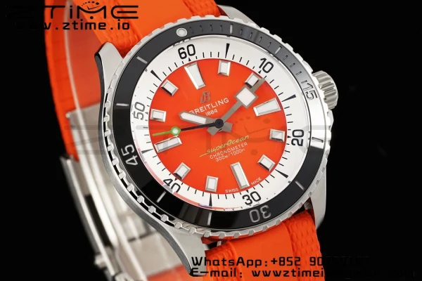 Breitling SuperOcean Automatic A173751A1O1S1 42 SS BLSF 1:1 Best Edition Red Dial on Red Rubber Strap A2824 - Super Clone Watch | 1:1 Best Version