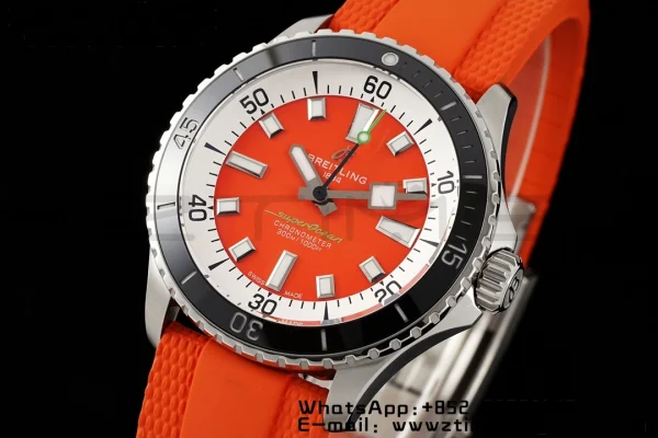 Breitling SuperOcean Automatic A173751A1O1S1 42 SS BLSF 1:1 Best Edition Red Dial on Red Rubber Strap A2824 - Super Clone Watch | 1:1 Best Version