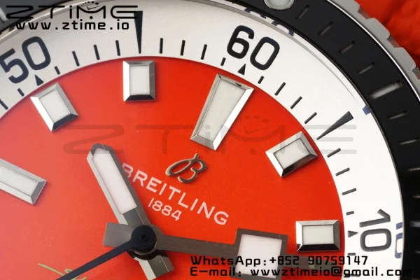 Breitling SuperOcean Automatic A173751A1O1S1 42 SS BLSF 1:1 Best Edition Red Dial on Red Rubber Strap A2824 - Super Clone Watch | 1:1 Best Version