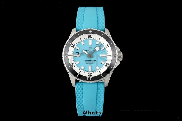 Breitling SuperOcean Automatic A173751A1O1S1 42 SS BLSF 1:1 Best Edition Blue Dial on Blue Rubber Strap A2824 - Super Clone Watch | 1:1 Best Version