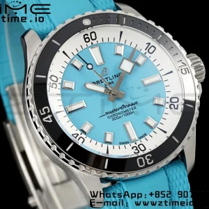 Breitling SuperOcean Automatic A173751A1O1S1 42 SS BLSF 1:1 Best Edition Blue Dial on Blue Rubber Strap A2824 - Super Clone Watch | 1:1 Best Version