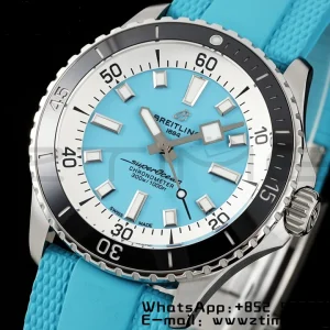 Breitling SuperOcean Automatic A173751A1O1S1 42 SS BLSF 1:1 Best Edition Blue Dial on Blue Rubber Strap A2824 - Super Clone Watch | 1:1 Best Version