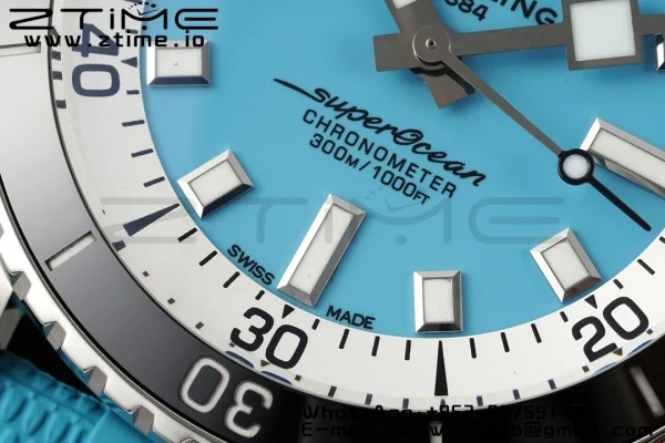 Breitling SuperOcean Automatic A173751A1O1S1 42 SS BLSF 1:1 Best Edition Blue Dial on Blue Rubber Strap A2824 - Super Clone Watch | 1:1 Best Version