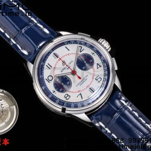 Breitling Premier Chrono AB0118221L1P1 SS 42mm BLSF 1:1 Best Edition με γκρι/μπλε καντράν και μπλε δερμάτινο λουράκι A7750 - Super Clone Watch | 1:1 Best Version