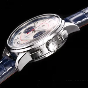 Breitling Premier Chrono AB0118221L1P1 SS 42mm BLSF 1:1 Best Edition με γκρι/μπλε καντράν και μπλε δερμάτινο λουράκι A7750 - Super Clone Watch | 1:1 Best Version