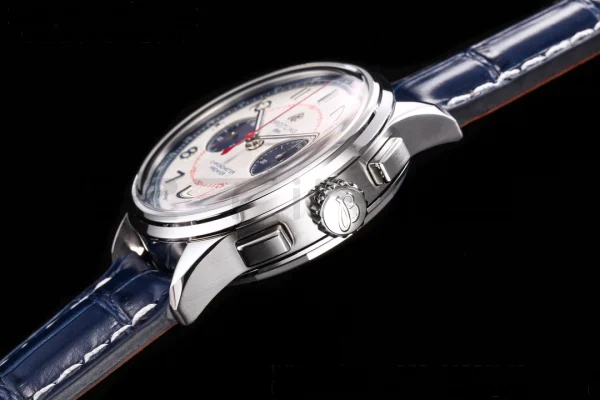 Breitling Premier Chrono AB0118221L1P1 SS 42mm BLSF 1:1 Best Edition με γκρι/μπλε καντράν και μπλε δερμάτινο λουράκι A7750 - Super Clone Watch | 1:1 Best Version