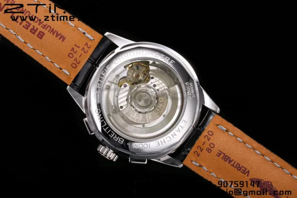 Breitling Premier Chrono AB0118371B1X2 SS 42mm BLSF 1:1 Best Edition Black /White Dial on Black Leather Strap A7750 - Super Clone Watch | 1:1 Best Version