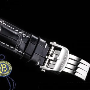 Breitling Premier Chrono AB0118371B1X2 SS 42mm BLSF 1:1 Best Edition Black /White Dial on Black Leather Strap A7750 - Super Clone Watch | 1:1 Best Version