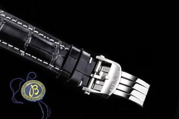 Breitling Premier Chrono AB0118371B1X2 SS 42mm BLSF 1:1 Best Edition Black /White Dial on Black Leather Strap A7750 - Super Clone Watch | 1:1 Best Version