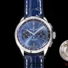 Breitling Premier Chrono AB0118A61C1X2 SS 42mm BLSF 1:1 Best Edition Black /Blue Dial on Blue Leather Strap A7750 - Super Clone Watch | 1:1 Best Version
