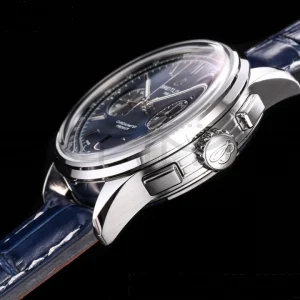 Breitling Premier Chrono AB0118A61C1X2 SS 42mm BLSF 1:1 Best Edition Black /Blue Dial on Blue Leather Strap A7750 - Super Clone Watch | 1:1 Best Version