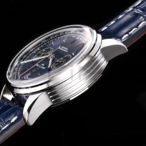 Breitling Premier Chrono AB0118A61C1X2 SS 42mm BLSF 1:1 Best Edition Black /Blue Dial on Blue Leather Strap A7750 - Super Clone Watch | 1:1 Best Version
