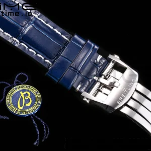 Breitling Premier Chrono AB0118A61C1X2 SS 42mm BLSF 1:1 Best Edition Black /Blue Dial on Blue Leather Strap A7750 - Super Clone Watch | 1:1 Best Version
