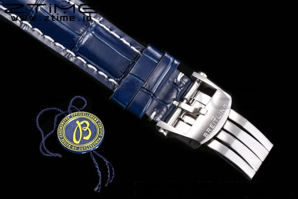 Breitling Premier Chrono AB0118A61C1X2 SS 42mm BLSF 1:1 Best Edition Black /Blue Dial on Blue Leather Strap A7750 - Super Clone Watch | 1:1 Best Version