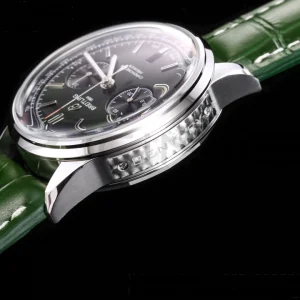 Breitling Premier Chrono AB0118A71G1P2 SS 42mm BLSF 1:1 Best Edition Green/Black Dial on Green Leather Strap A7750 - Super Clone Watch | 1:1 Best Version