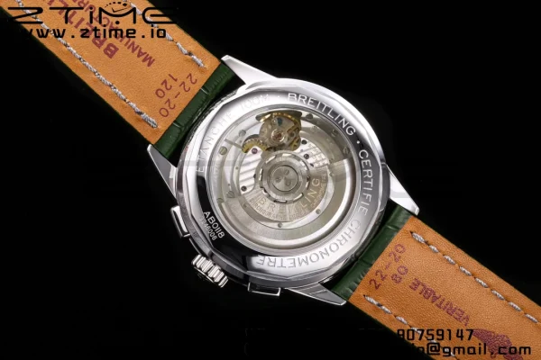 Breitling Premier Chrono AB0118A71G1P2 SS 42mm BLSF 1:1 Best Edition Green/Black Dial on Green Leather Strap A7750 - Super Clone Watch | 1:1 Best Version