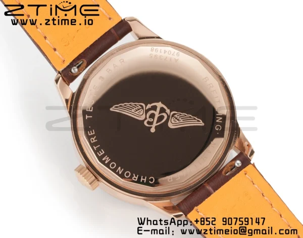 Breitling Navitimer 1 RG 35mm BLS 1:1 Best Edition MOP Diamond Dial on Brown Leather Strap A2824 - Super Clone Watch | 1:1 Best Version