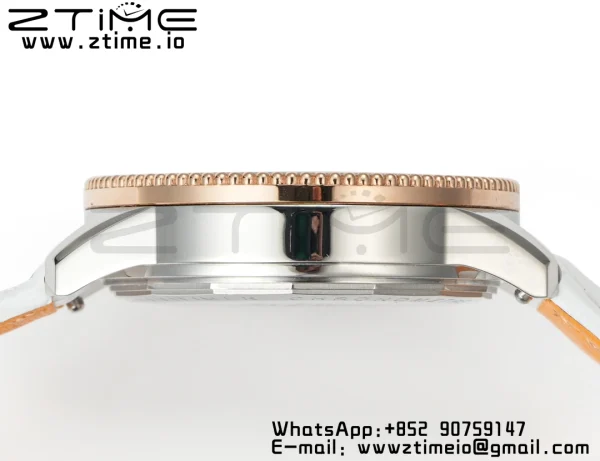Breitling Navitimer 1 RG 35mm BLS 1:1 Best Edition MOP Diamond Dial on White Leather Strap A2824 - Super Clone Watch | 1:1 Best Version