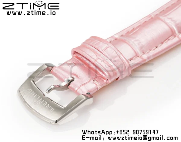 Breitling Navitimer 1 SS 35mm BLS 1:1 Best Edition MOP Diamond Dial on Pink Leather Strap A2824 - Super Clone Watch | 1:1 Best Version