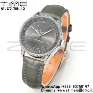 Breitling Navitimer 1 SS 35mm BLS 1:1 Best Edition Black Dial on Black Leather Strap A2824 - Super Clone Watch | 1:1 Best Version