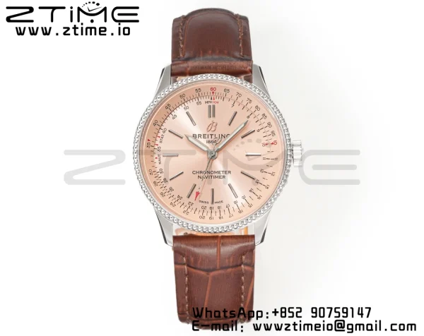 Breitling Navitimer 1 A17395201K1P1 SS 35mm BLS 1:1 Best Edition Quadrante marrone su cinturino in pelle marrone A2824 - Orologio Super Clone | 1:1 Best Version