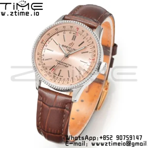 Breitling Navitimer 1 A17395201K1P1 SS 35mm BLS 1:1 Best Edition Quadrante marrone su cinturino in pelle marrone A2824 - Orologio Super Clone | 1:1 Best Version