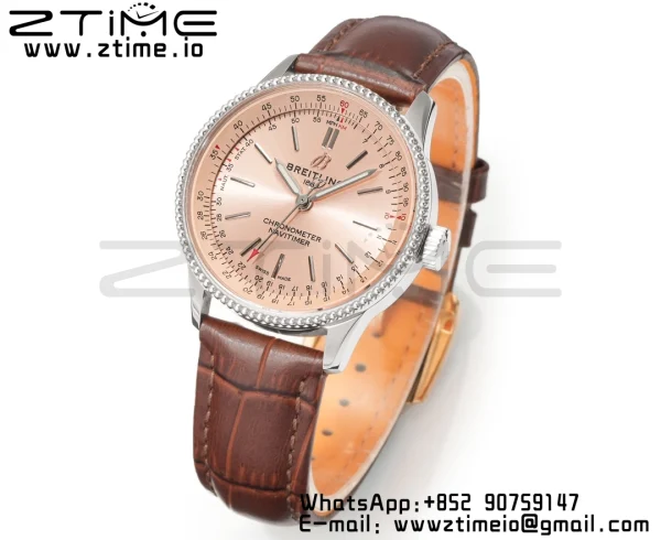 Breitling Navitimer 1 A17395201K1P1 SS 35mm BLS 1:1 Best Edition Quadrante marrone su cinturino in pelle marrone A2824 - Orologio Super Clone | 1:1 Best Version