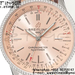Breitling Navitimer 1 A17395201K1P1 SS 35mm BLS 1:1 Best Edition Quadrante marrone su cinturino in pelle marrone A2824 - Orologio Super Clone | 1:1 Best Version
