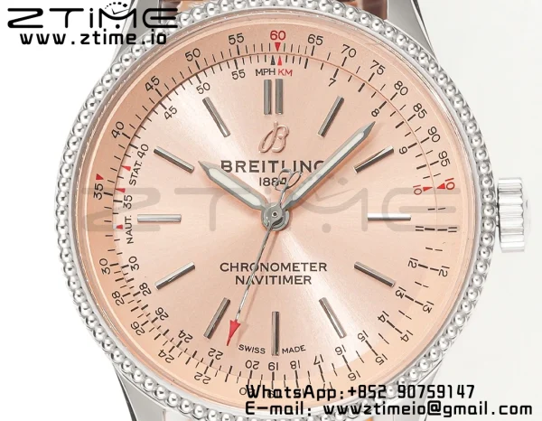 Breitling Navitimer 1 A17395201K1P1 SS 35mm BLS 1:1 Best Edition Quadrante marrone su cinturino in pelle marrone A2824 - Orologio Super Clone | 1:1 Best Version