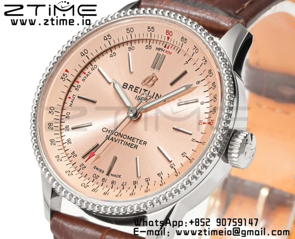 Breitling Navitimer 1 A17395201K1P1 SS 35mm BLS 1:1 Best Edition Quadrante marrone su cinturino in pelle marrone A2824 - Orologio Super Clone | 1:1 Best Version