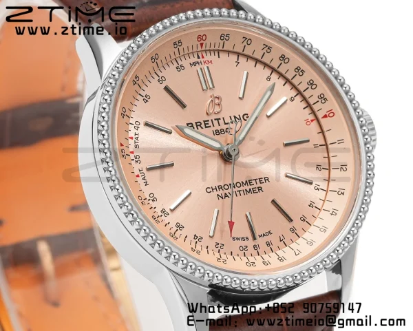 Breitling Navitimer 1 A17395201K1P1 SS 35mm BLS 1:1 Best Edition Quadrante marrone su cinturino in pelle marrone A2824 - Orologio Super Clone | 1:1 Best Version