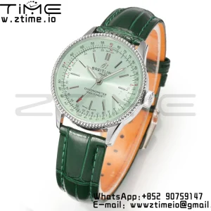 Breitling Navitimer 1 A17395361L1P2 SS 35mm BLS 1:1 Best Edition White Dial on Red Leather Strap A2824 - Super Clone Watch | 1:1 Best Version