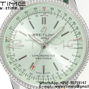Breitling Navitimer 1 A17395361L1P2 SS 35mm BLS 1:1 Best Edition White Dial on Red Leather Strap A2824 - Super Clone Watch | 1:1 Best Version