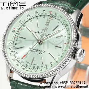 Breitling Navitimer 1 A17395361L1P2 SS 35mm BLS 1:1 Best Edition White Dial on Red Leather Strap A2824 - Super Clone Watch | 1:1 Best Version