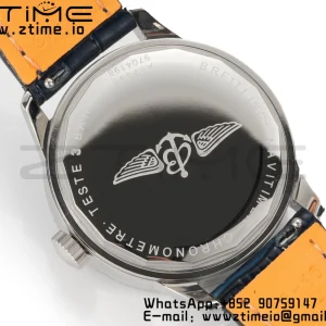Breitling Navitimer 1 A17395161C1P2 SS 35mm BLS 1:1 Best Edition Silvery Dial on Blue Leather Strap A2824 - Super Clone Watch | 1:1 Best Version