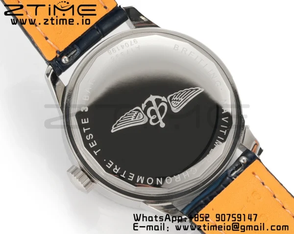 Breitling Navitimer 1 A17395161C1P2 SS 35mm BLS 1:1 Best Edition Silvery Dial on Blue Leather Strap A2824 - Super Clone Watch | 1:1 Best Version