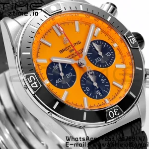Breitling Chronomat B01 AB01364A1I1S1 44mm SS BLS 1:1 Best Edition  Yellow Dial on Black Rubber Strap A7750 - Super Clone Watch | 1:1 Best Version