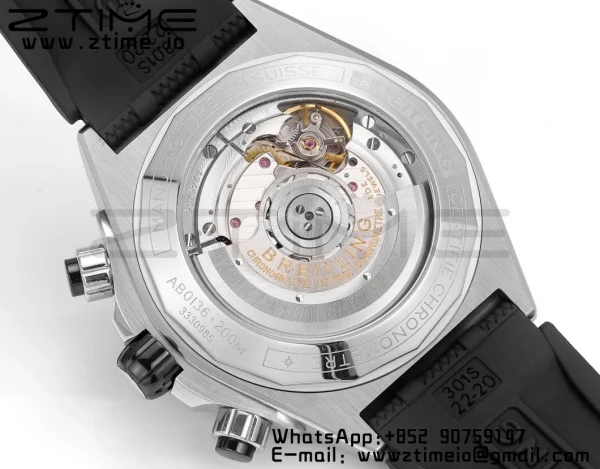 Breitling Chronomat B01 AB01364A1I1S1 44mm SS BLS 1:1 Best Edition  Yellow Dial on Black Rubber Strap A7750 - Super Clone Watch | 1:1 Best Version
