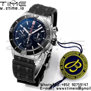 Breitling Chronomat B01 AB0136251B2S1 44mm SS BLS 1:1 Best Edition  Blac Dial on Black Rubber Strap A7750 - Super Clone Watch | 1:1 Best Version