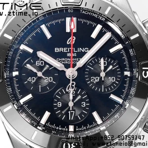 Breitling Chronomat B01 AB0136251B2S1 44mm SS BLS 1:1 Best Edition  Blac Dial on Black Rubber Strap A7750 - Super Clone Watch | 1:1 Best Version