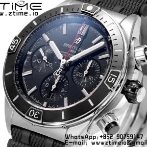 Breitling Chronomat B01 AB0136251B2S1 44mm SS BLS 1:1 Best Edition  Blac Dial on Black Rubber Strap A7750 - Super Clone Watch | 1:1 Best Version