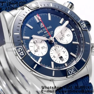 Breitling Chronomat B01 AB0136161C1S1 44mm SS BLS 1:1 Best Edition Blue Dial on Black Rubber Strap A7750 - Super Clone Watch | 1:1 Best Version