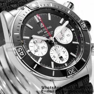 Breitling Chronomat B01 AB0136251B1S1 44mm SS BLS 1:1 Best Edition Black Dial on Black Rubber Strap A7750 - Super Clone Watch | 1:1 Best Version